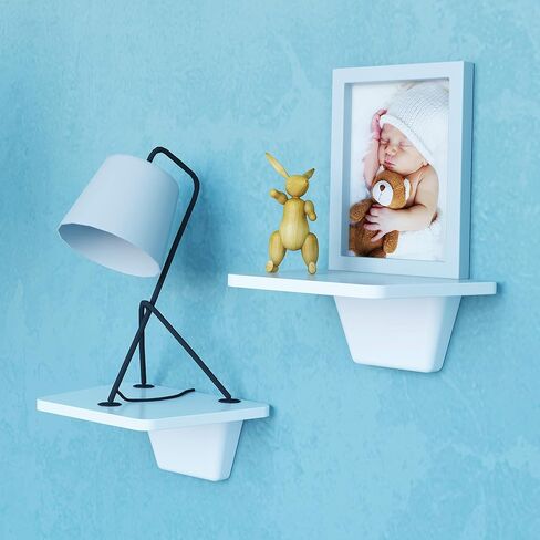 مجموعة أرفف عائمة صغيرة من Fytz Design مكونة من قطعتين - رف صغير أبيض للجدار بدون خيار رف مثقاب [رف لاصق] in Saudi Arabia