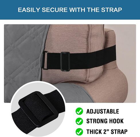 H.VERSAILTEX 100% Waterproof Recliner Chair Cover Non-Slip Reclining Cover for Recliner Chair Washable Dog Chair Cover Stay in Place Ideal Furniture Protector with Elastic Straps (Recliner, Black) in Saudi Arabia