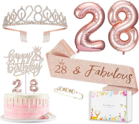 1st Birthday Decorations for Baby Girls, Including 1 year old Birthday Cake Topper, Queen Sash with Pearl Pin, Sweet Rhinestone Tiara Crown, Number Candles and Balloons in Saudi Arabia