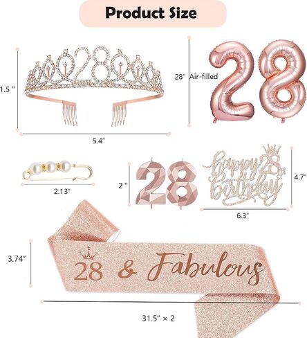 1st Birthday Decorations for Baby Girls, Including 1 year old Birthday Cake Topper, Queen Sash with Pearl Pin, Sweet Rhinestone Tiara Crown, Number Candles and Balloons in Saudi Arabia