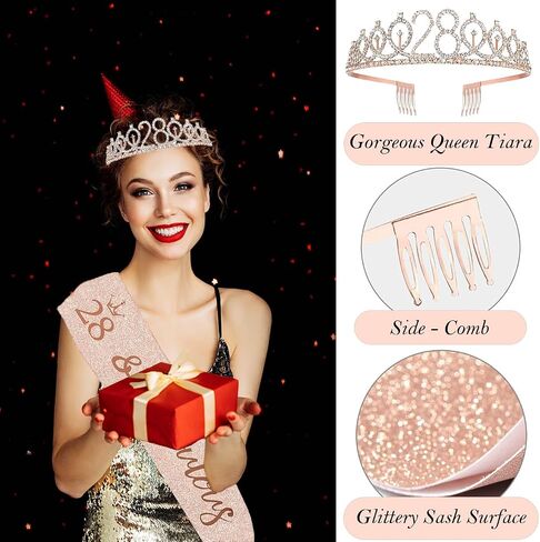 1st Birthday Decorations for Baby Girls, Including 1 year old Birthday Cake Topper, Queen Sash with Pearl Pin, Sweet Rhinestone Tiara Crown, Number Candles and Balloons in Saudi Arabia