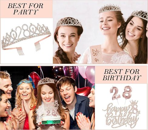 1st Birthday Decorations for Baby Girls, Including 1 year old Birthday Cake Topper, Queen Sash with Pearl Pin, Sweet Rhinestone Tiara Crown, Number Candles and Balloons in Saudi Arabia