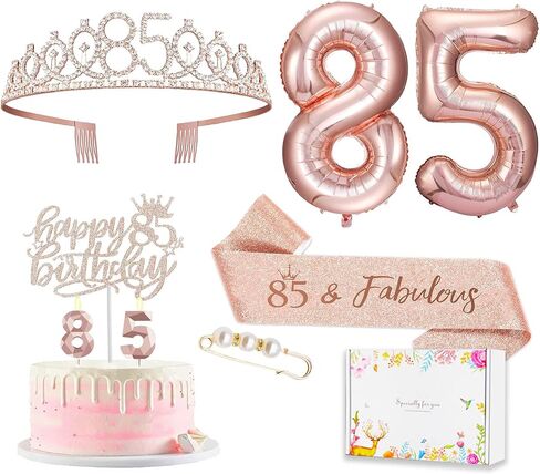 1st Birthday Decorations for Baby Girls, Including 1 year old Birthday Cake Topper, Queen Sash with Pearl Pin, Sweet Rhinestone Tiara Crown, Number Candles and Balloons in Saudi Arabia
