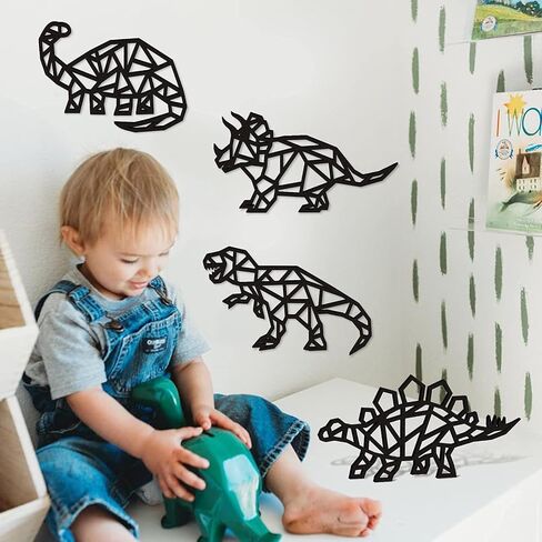 ديكور حائط بتصميم ديناصور، لوحة فنية جدارية خشبية هندسية على شكل ديناصور، ديكورات لغرفة الاطفال الاولاد والبنات والاطفال الصغار، رف كتب للحمام وغرفة النوم والفصول الدراسية وغرفة اللعب وغرفة المعيشة، in Kuwait