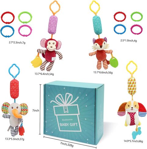BLOOBLOOMAX Sock rattles for Babies 0-24 Months Baby Animal Foot Finder Educational Toys in Saudi Arabia