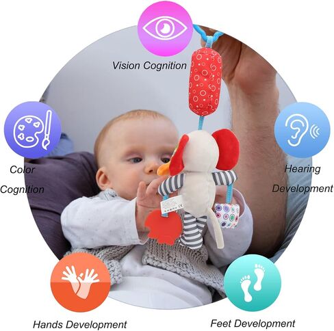 BLOOBLOOMAX Sock rattles for Babies 0-24 Months Baby Animal Foot Finder Educational Toys in Saudi Arabia
