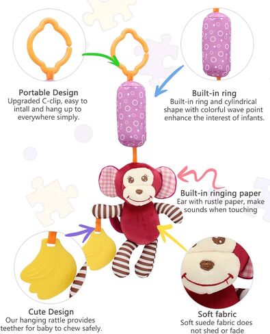 BLOOBLOOMAX Sock rattles for Babies 0-24 Months Baby Animal Foot Finder Educational Toys in Saudi Arabia