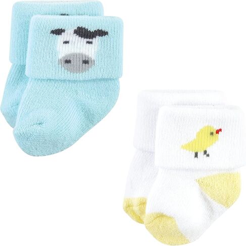 Hudson Baby Unisex Baby Cotton Rich Newborn and Terry Socks, Farm, 0-6 Months in Saudi Arabia