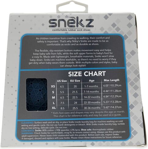 Nuby Snekz Comfortable Rubber Sole Sock Shoes for First Steps- Blue Bear/Large 22-30 Months in Saudi Arabia