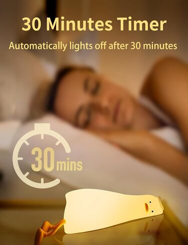 BemeedLigt Lying Flat Duck Night Light, Cute Silicone Duck Lamp, LED Nursery Nightlight, Dimmable Bedside Touch Lamp, Rechargeable Light Up Duck for Breastfeeding Toddler White in Saudi Arabia