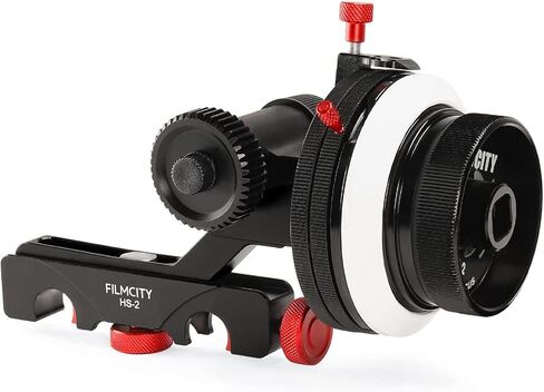 FILMCITY HS-2 اتبع التركيز مع التوقفات الصعبة. للكاميرات ومعدات الكتف. 15 مللي متر قضيب الإفراج السريع المشبك. 0.8 درجة، 43 سنًا. حزام التروس يناسب العدسات من 46 إلى 110 ملم. مرفق معه كرنك السرعة (HS-2) in Kuwait