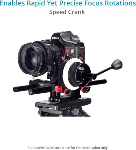 FILMCITY HS-2 اتبع التركيز مع التوقفات الصعبة. للكاميرات ومعدات الكتف. 15 مللي متر قضيب الإفراج السريع المشبك. 0.8 درجة، 43 سنًا. حزام التروس يناسب العدسات من 46 إلى 110 ملم. مرفق معه كرنك السرعة (HS-2) in Kuwait