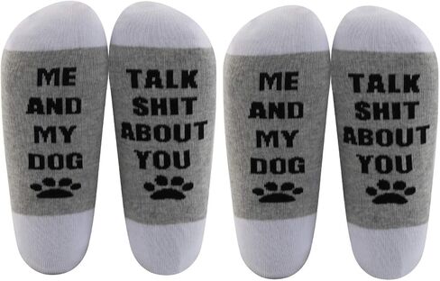 LEVLO Funny Dog Mom Gift for Dog Lover Me and My Dog Talk Shit About You Socks Funny Dog Saying Gift for Dog Mama in Saudi Arabia