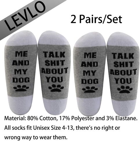 LEVLO Funny Dog Mom Gift for Dog Lover Me and My Dog Talk Shit About You Socks Funny Dog Saying Gift for Dog Mama in Saudi Arabia