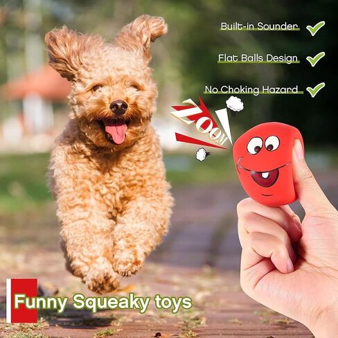 Hamerial Squeaky Dog Toys Latex Rubber Soft Dog Squeaky Toys Squeaky Chewing Teething Fetching Dog Balls Puppy Toys Gifts for Pets Medium Small Dog 6Pcs/Set in Saudi Arabia