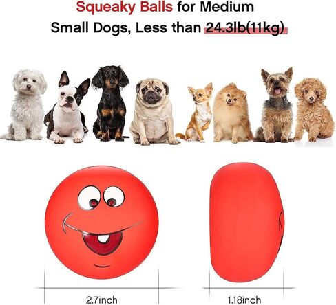 Hamerial Squeaky Dog Toys Latex Rubber Soft Dog Squeaky Toys Squeaky Chewing Teething Fetching Dog Balls Puppy Toys Gifts for Pets Medium Small Dog 6Pcs/Set in Saudi Arabia