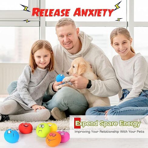 Hamerial Squeaky Dog Toys Latex Rubber Soft Dog Squeaky Toys Squeaky Chewing Teething Fetching Dog Balls Puppy Toys Gifts for Pets Medium Small Dog 6Pcs/Set in Saudi Arabia