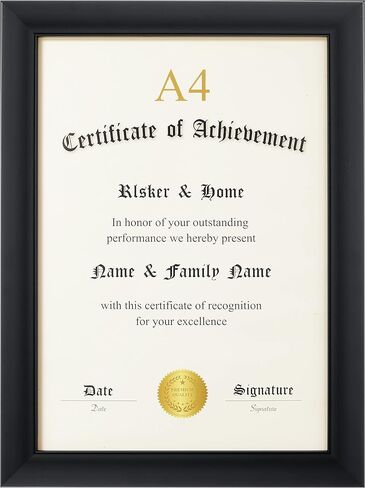 السكيير اند هوم اطار صور مقاس ايه 4 اسود افقي ورأسي للجدار وسطح الطاولة، عرض للمستندات والشهادات والدبلوم والجوائز واطارات الدرجات in Kuwait