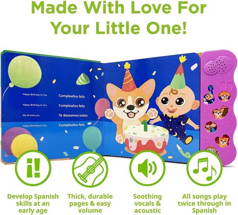 Coco Learns Spanish Vol. 3 | Musical Spanish Book & Bilingual Toy for Toddlers & Babies; Libros en Español para Niños; Spanish Baby Book & Children’s Book; Learn Spanish for Kids, Niñas, Niños, Bebes in Saudi Arabia
