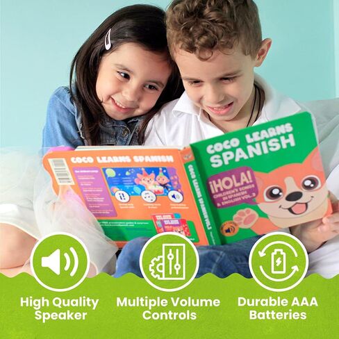 Coco Learns Spanish Vol. 3 | Musical Spanish Book & Bilingual Toy for Toddlers & Babies; Libros en Español para Niños; Spanish Baby Book & Children’s Book; Learn Spanish for Kids, Niñas, Niños, Bebes in Saudi Arabia