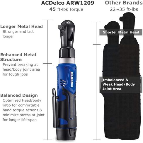 ACDelco ARW1209-K15 G12 سلسلة 12 فولت ليثيوم أيون لاسلكي 3/8 ريتشل مفتاح & Impact Driver مجموعة أدوات كومبو in Kuwait