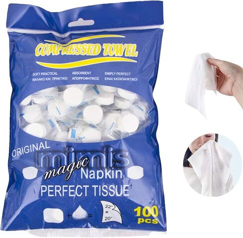 Compressed Towels, Darate 100PCS Portable Disposable Towels - Soft, Durable, Reusable Face Towels - Travel, Home, Outdoor, Camping, Hiking, Sport Hand Cotton Compressed Towels Tablets (100PCS) in Saudi Arabia
