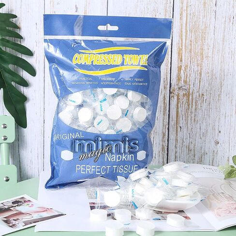 Compressed Towels, Darate 100PCS Portable Disposable Towels - Soft, Durable, Reusable Face Towels - Travel, Home, Outdoor, Camping, Hiking, Sport Hand Cotton Compressed Towels Tablets (100PCS) in Saudi Arabia
