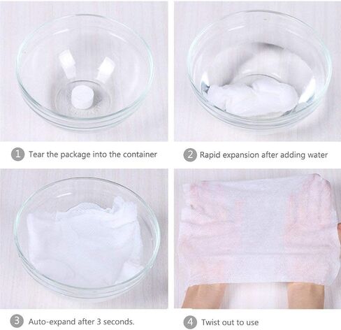 Compressed Towels, Darate 100PCS Portable Disposable Towels - Soft, Durable, Reusable Face Towels - Travel, Home, Outdoor, Camping, Hiking, Sport Hand Cotton Compressed Towels Tablets (100PCS) in Saudi Arabia