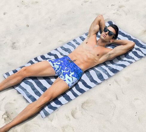 snailman Microfiber Beach Towel,Quick Drying Swim Towels, Shower Beach Blanket Sand Free Surf Towel, Lightweight Bath Travel Towel (70x39 inches, Strip) in Saudi Arabia