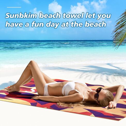 SUNBKIM Microfiber Beach Towel Super Absorbent 63"x31.5", Fast Drying Microfiber Travel Towel, Ultra-Compact. Suitable for Camping, Hiking, Yoga, Travel, (Green) in Saudi Arabia