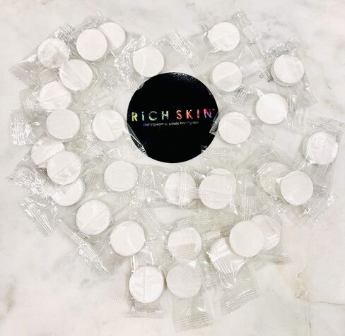 RICHSKIN.co 25 Count Travel Pack Compressed Towelettes, Thick Sturdy Individually Wrapped Expandable Coin Tissues for Beauty Face, Hands, Home Sports or Outdoors, Rinseable Reusable Wipes, 100% Cotton in Saudi Arabia