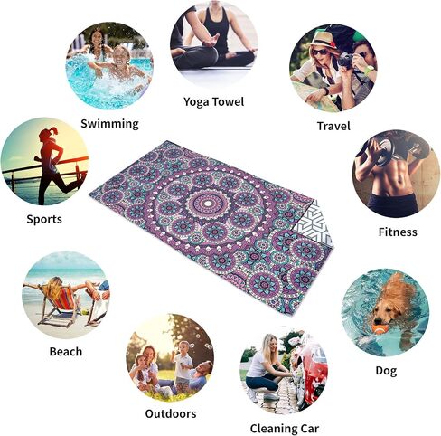 ARTHMOM Quick Dry Sand Free Microfiber Beach Towel for Adults, 71''x40'' Oversized Super Absorbent Lightweight Camping Towel for Traveling Swimming Sports (Purple Turtle) in Saudi Arabia