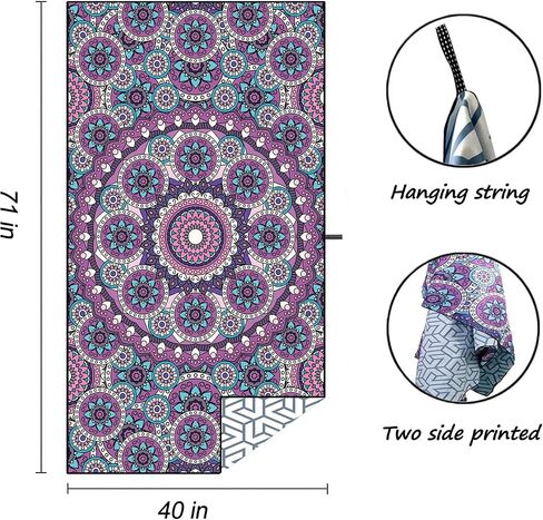 ARTHMOM Quick Dry Sand Free Microfiber Beach Towel for Adults, 71''x40'' Oversized Super Absorbent Lightweight Camping Towel for Traveling Swimming Sports (Purple Turtle) in Saudi Arabia