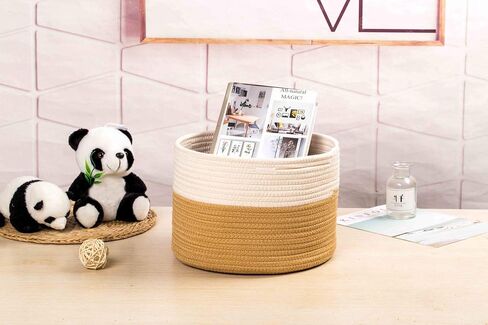 S Size Yellow Duck Cotton Rope Basket with Lid Mini Woven Basket Cute Toy Storage Basket Little Organizer for Living Room, Small Gift basket for Child in Saudi Arabia