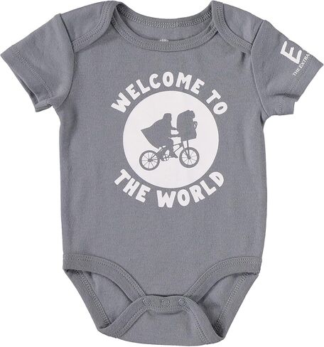 Happy Threads E.T. the Extra-Terrestrial Boys Infant Short Sleeve One Piece Bodysuit Jogging Pants and Bandana Scarf Bib in Kuwait