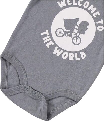 Happy Threads E.T. the Extra-Terrestrial Boys Infant Short Sleeve One Piece Bodysuit Jogging Pants and Bandana Scarf Bib in Kuwait