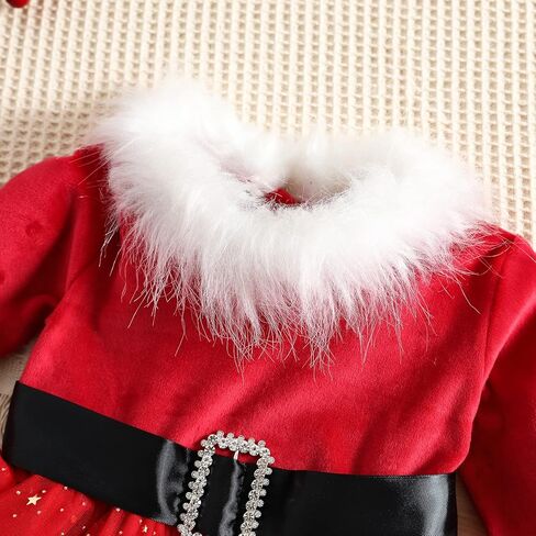 الرضع طفل رضيع فتاة عيد الميلاد فستان الأميرة فستان تول توتو فستان حفلة فستان سانتا كلوز زي عيد الميلاد in Kuwait