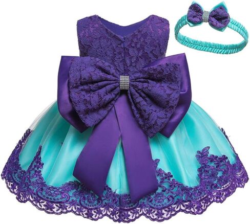 Christening Lace Flower Baby Girl Dress Princess Formal Prom Tutu Ball Gown in Kuwait