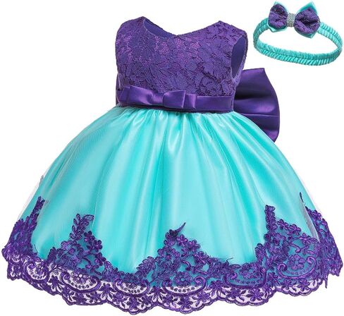 Christening Lace Flower Baby Girl Dress Princess Formal Prom Tutu Ball Gown in Kuwait