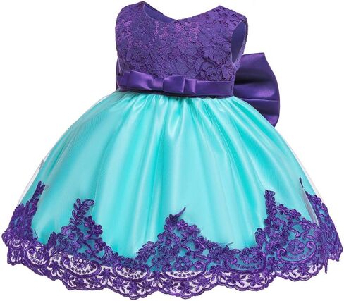 Christening Lace Flower Baby Girl Dress Princess Formal Prom Tutu Ball Gown in Kuwait
