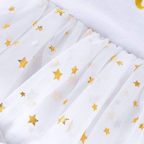 Marlegard Baby Girls' 3PCs 1st 2nd Birthday Bling Stars Tutu Dress Crown Bow Headband in Kuwait