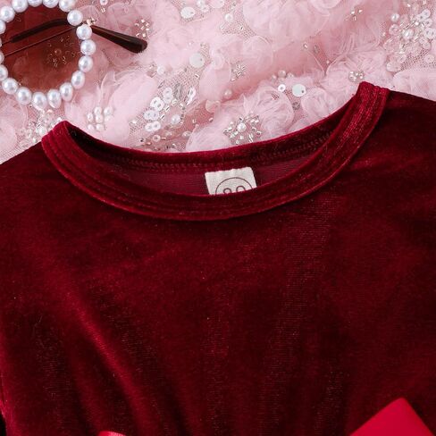 Toddler Baby Girls Velvet Dress Long Sleeve Vintage Lace Princess Birthday Party Christmas Holiday Dresses in Saudi Arabia