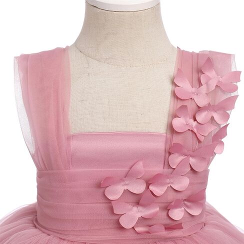 Flower Girl Dress Baby Girl Butterfly Tutu Dress Infant Toddler Sleeveless Tulle Birthday Dress Pageant Party Dresses in Kuwait