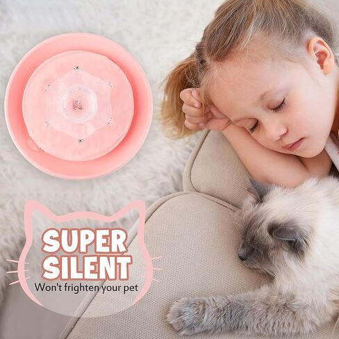 نافورة مياه للقطط بسعة 67 اونصة/2.0 لتر، نافورة شرب للقطط مع مضخة مياه محسنة للذكاء، وعاء مياه للقطط مع مصباح LED و3 فلاتر in Kuwait