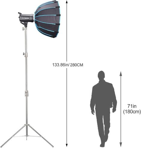 Godox SL-60W Kit with Softbox and 2.8M Stainless Steel Light Stand LED Video Light 5600K Studio Continuous Lamp Bowens Mount Wirelessly Adjust Photo Lights for YouTube, Wedding, Outdoor Shooting in Saudi Arabia