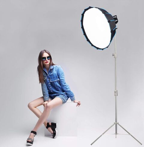 Godox SL-60W Kit with Softbox and 2.8M Stainless Steel Light Stand LED Video Light 5600K Studio Continuous Lamp Bowens Mount Wirelessly Adjust Photo Lights for YouTube, Wedding, Outdoor Shooting in Saudi Arabia