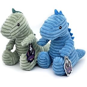 Naughty Dogs Dinos Plush Squeaky Toy, Blue | for Small Medium Large Dogs, All Dog Breeds