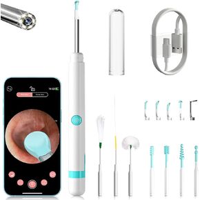 أداة إزالة شمع الأذن من Gickbusus مع كاميرا للأذن وإضاءة، مجموعة تنظيف الأذن الممتازة مع 6 مصابيح LED، أداة تنظيف الأذن بدقة 1080 بكسل in Kuwait