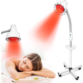 HABEWLU Infrared Light Red Heat Lamp 275W Near Red Infrared Heat Lamp for Relieve Joint Pain and Muscle Aches Body, Standing Heat Lamp with 10 Heat Setting 5-60 min Timer in Kuwait