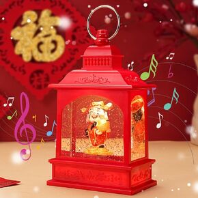 Allnice Snow Globes زينة فانوس السنة الجديدة مع الموسيقى، كرة الثلج اللامعة مع تمثال CAI Shen، زينة السنة القمرية الصينية الجديدة، USB وبطارية تعمل بهدايا عيد الربيع Snowglobe in Kuwait